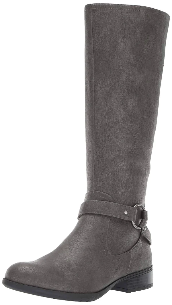 LifeStride Women's X-Felicity Riding Boot, Dark Grey Synthetic