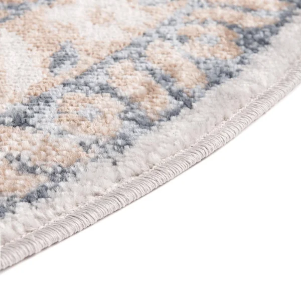 Unique Loom Oxford Medallion Border Rug 5' 1 x 8' Oval Ivory/Blue