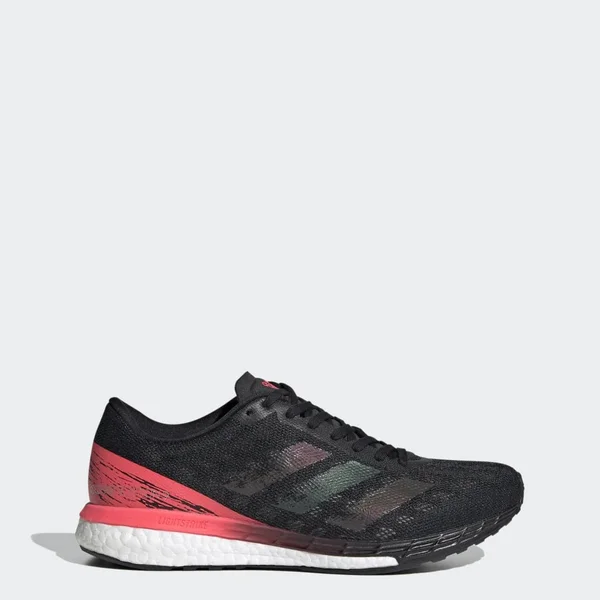 Adidas Adizero Boston 9 Shoes - Women's - Core Black, Signal Pink - 6