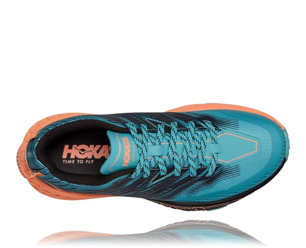Hoka Women's Speedgoat 4 Trail Running Shoes in Blue/Orange, Size 10