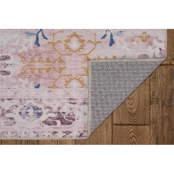 Linon Washable Merit Polyester 2'x8' Rug in Ivory - CYMX2307