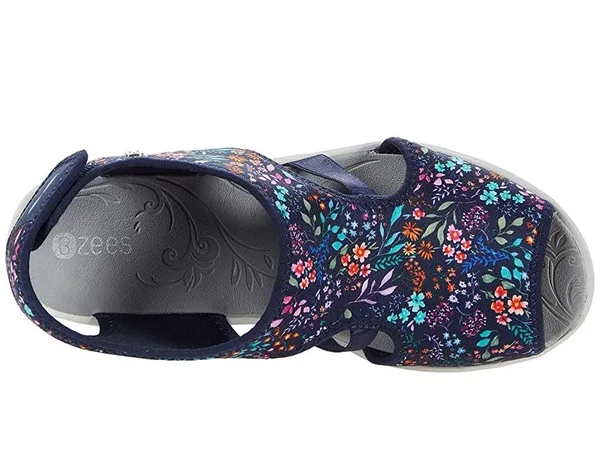 Bzees Dream Women's Sandals Floral Navy : 9 M