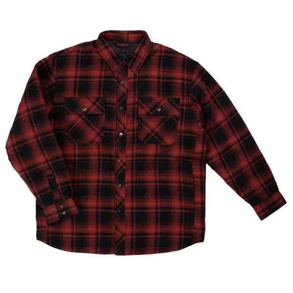 Tough Duck Men's Quilt Lined Flannel Shirt Red/Black XL