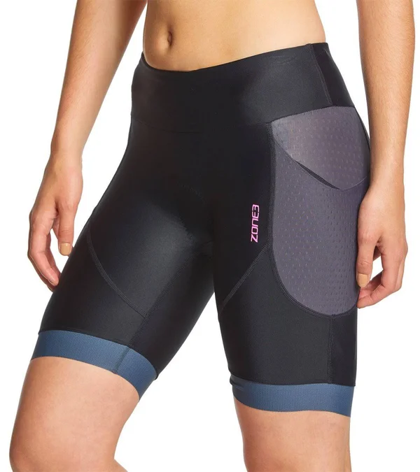 Zone3 Women's AquaFlo Plus Shorts M - Black/Grey/Neon Pink