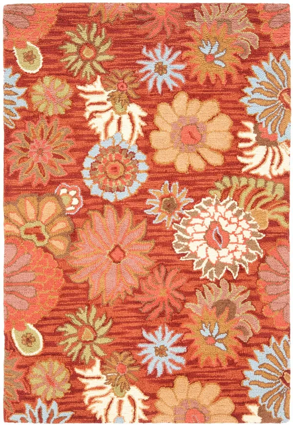 Safavieh Blossom BLM731B Red - Multi Rug 6& x 6& Round