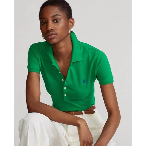 Ralph Lauren Women's Slim Fit Stretch Polo Shirt - Size L in Billiard/C7315