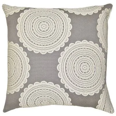 Mercury Pillow Square Feathers Gray & Silver 26x22 x 26x22