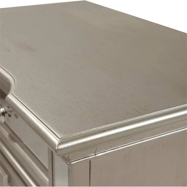 Furniture of America Farrah 2 Drawer Mirrored Nightstand in Silver