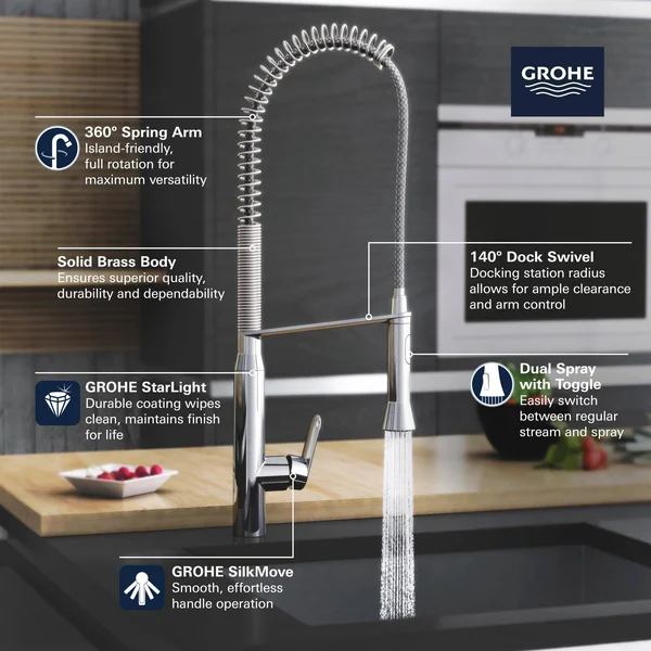 Grohe 32951000 K7 Single-Handle Kitchen Faucet - Chrome