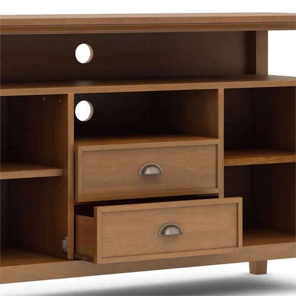 Simpli Home Redmond Tall TV Media Stand - Light Golden Brown