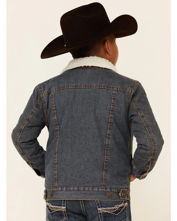 Wrangler Boys& Rustic Sherpa Lined Denim Jacket