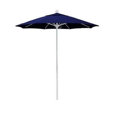 Leiston 7.5' Market Umbrella Sol 72 Outdoor Frame Color: Matted White, Fabric Color: Sunbrella True Blue
