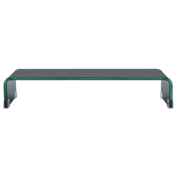 vidaXL TV Stand - Monitor Riser Glass Black 23.6x22x9.8x22x4.3x22