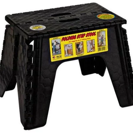 E-Z Foldz 103-6bk Black Folding Step Stool, 12 inch