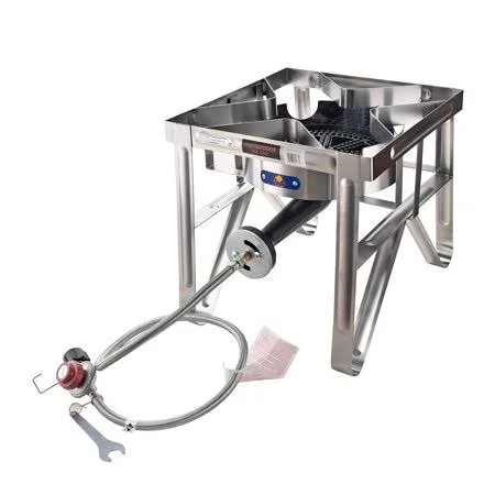 Arc SS4229S Outdoor Propane Burner - 0-20 PSI Adjustable Regulator & Steel Hose, No Assembly Required Stainless Steel Outdoor