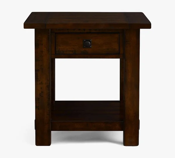 Pottery Barn Benchwright Square Side Table - Rustic Mahogany - End Tables - Home Furniture