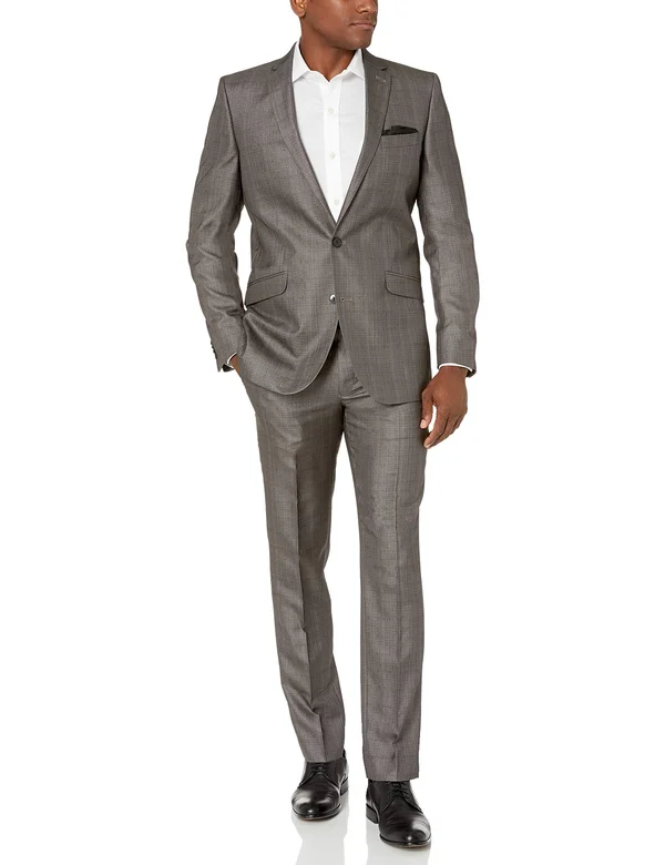 Kenneth Cole Unlisted Men's Slim-Fit Medium Gray Stripe Suit - Grey