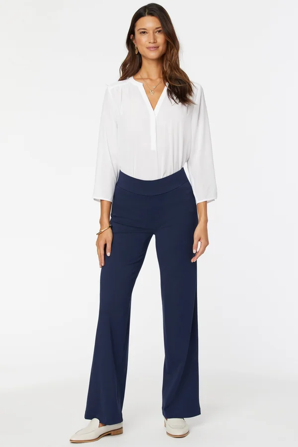 Nydj Women's Straight Pull-On Pants in Evening Tide - Regular, Size: 12