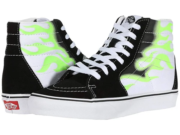 Vans Flame Sk8-Hi Shoes - Black - 7.5