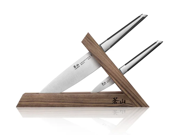 Cangshan TX Series 1021295 Sandvik 14C28N Swedish Steel Forged Tai 3-Piece Knife Block Set - Walnut
