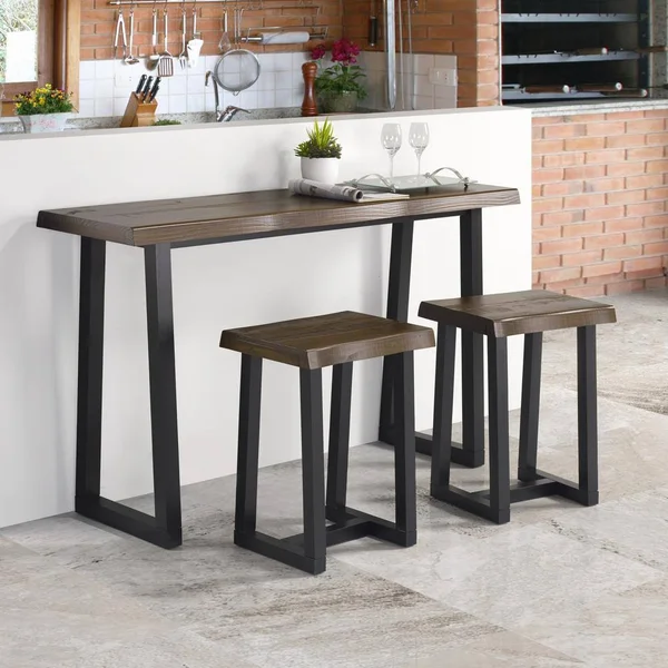 Steve Silver Jennings Live Edge 3-Piece Counter Dining Set