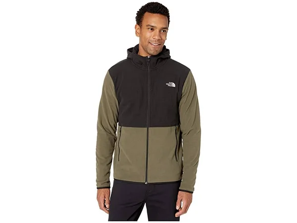 The North Face Men's TKA Glacier Full Zip Hoodie New Taupe Green, TNF Black M