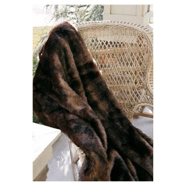 Carstens Brown Bear Faux Fur Throw Blanket