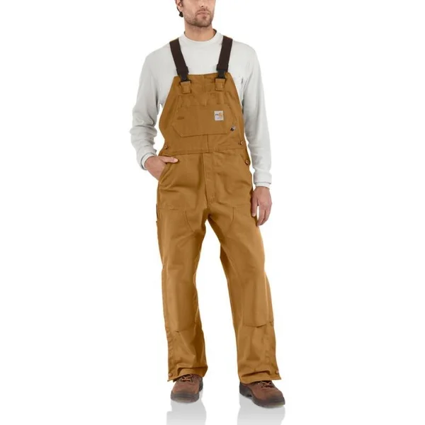 Carhartt Men's Flame Resistant Duck Bib Overall - 101627, Black