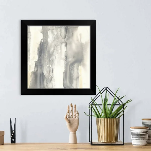 Pale Taupe II, Black Framed Wall Art, 16x16, Great Big Canvas