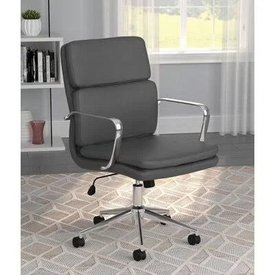 Standard Back Upholstered Office Chair Grey by Coaster Latitude Run