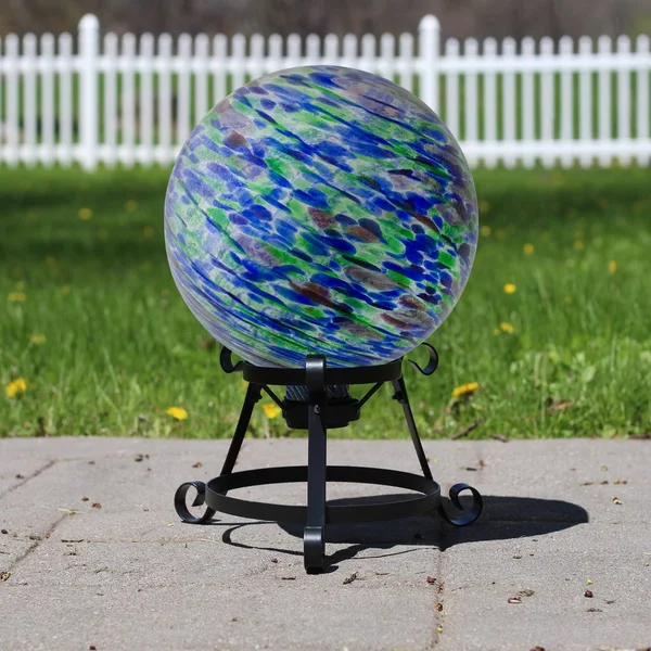 Northlight 10x22 Green and Blue Swirl Designed Outdoor Patio Garden Gazing Ball