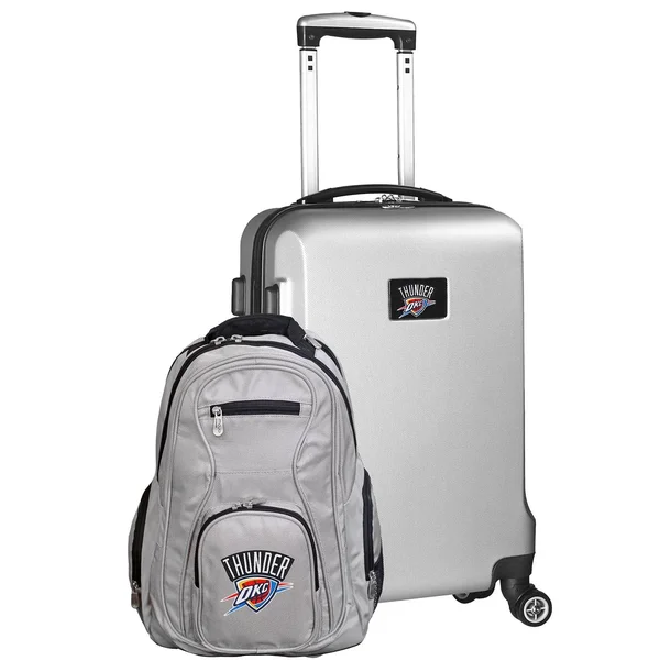 Oklahoma City Thunder Deluxe 2-Piece Backpack and Carry-On Set - Silver