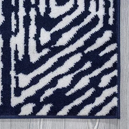 Diagona Designs Contemporary Geometric Cubes Design Modern Area Rug and Runner Rug, Size: 7&10 inch x 9&10 inch, Blue