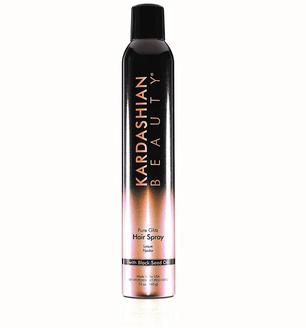 Kardashian Beauty Hair Spray - Pure Glitz, with Black Seed Oil - 12 oz