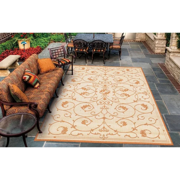 Pergola Savannah Indoor/ Outdoor Area Rug - 5&10x22 x 9&2x22 - Champagne/Taupe