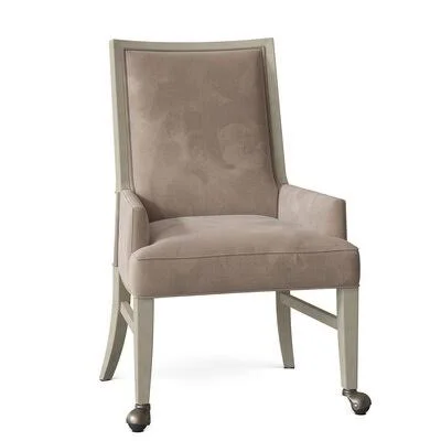 Avilla Upholstered King Louis Back Arm Chair Fairfield Chair Body Fabric: 9953 Blush, Frame Color: Espresso