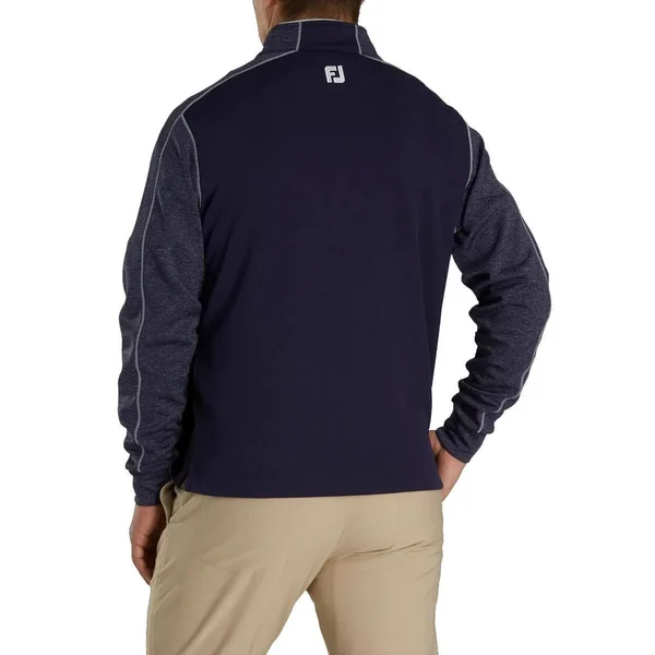 FootJoy Tonal Heather 1/2 Zip Midlayer Navy Medium