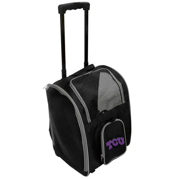 Texas Christian Horned Frogs Premium Pet Carrier with Wheels