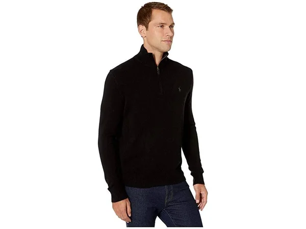 Polo Ralph Lauren Men's Cashmere Blend Quarter-Zip Sweater - Polo Black