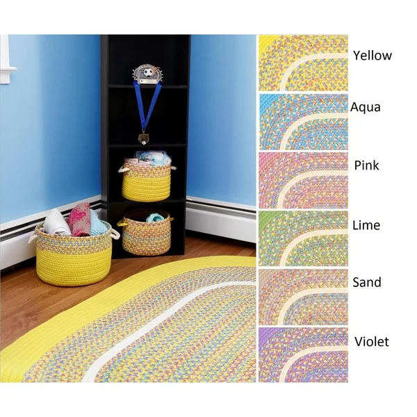 Kids Place Indoor, Outdoor Reversible Accent Rug by Rhody Rug, 2 ft x 4 ft Pink