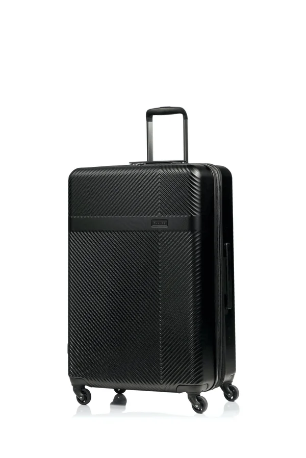 Champs 3-Piece Grid Hardside Luggage Set, Black