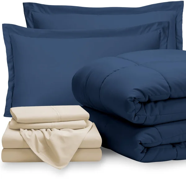 Bare Home Bed-in-a-Bag Down Alternative Comforter & Sheet Set - Comforter Set: Grey, Sheet Set: Grey - California King