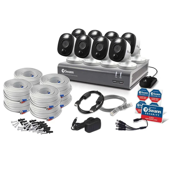 Swann Swdvk-845808wl-us 1080p Full HD Surveillance System Kit with 8-Channel 1 TB DVR and Eight 1080p Cameras