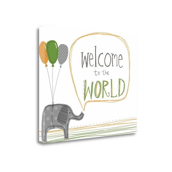 Tangletown Fine Art Welcome to The World by Katie Doucette Giclee Print on Gallery Wrap Canvas, 32x22 x 26x22 - Multi
