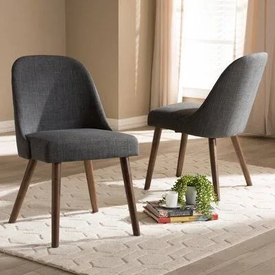 Croom Mid-Century Upholstered Dining Chair Upholstery Color: Dark Gray