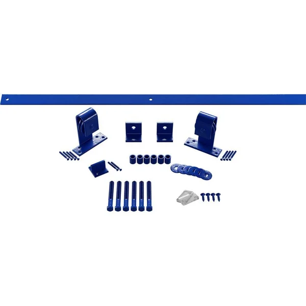 Premium J-Top Mount Barn Door Hardware Set for 1 3/8x22 to 2 1/4x22 Doors (Track Length: 72 Inches - Blue Ribbon)