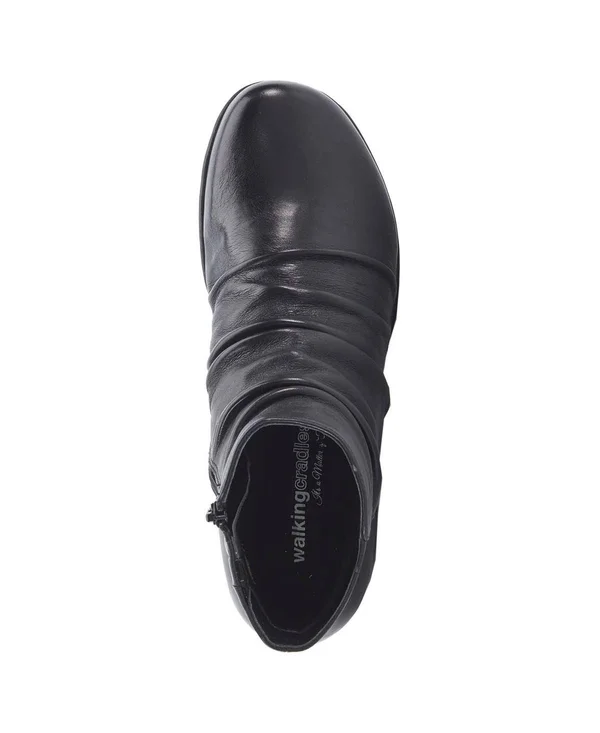 Walking Cradles Women's Esme Ankle Bootie - Size: 4.5, Black Leather