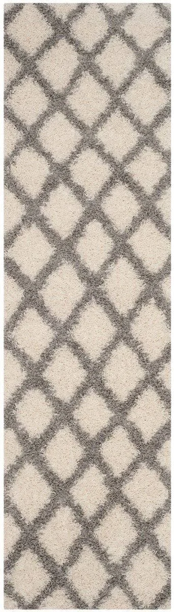 Safavieh Dallas Shag SGDS258F Ivory, Grey Rug 6& x 6& Round