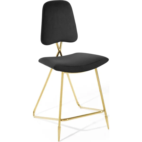Modway Black Ponder Performance Velvet Counter Stool