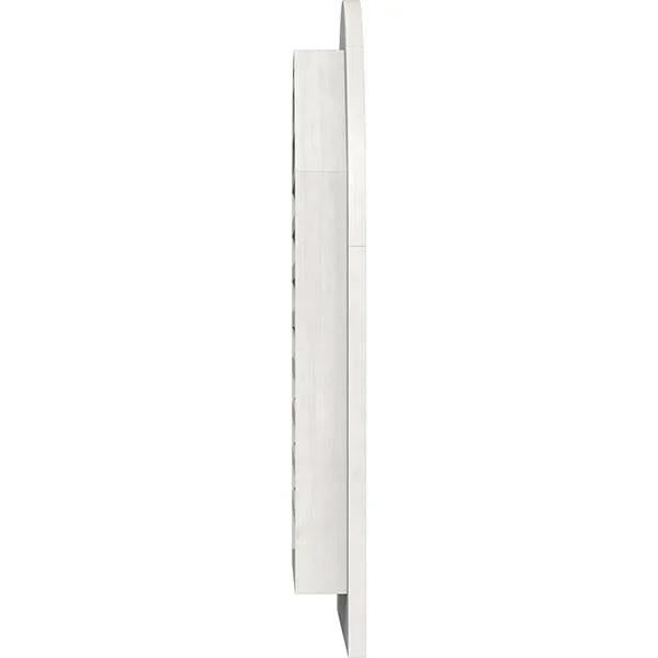 Ekena Millwork GVWRT18X2201RFPWR 18x22W x 22x22H Round Top Gable Vent (23x22W x 27x22H Frame Size): Primed, Functional, Rough Sa